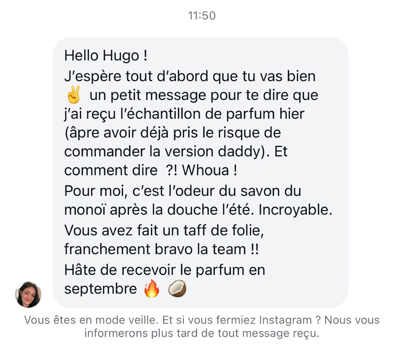 Avis cliente parfum Beso en Cayo Coco : C'est l'odeur du savon du monoï aprÚs la douche l'été, incroyable, vous avez fait un taff de folie