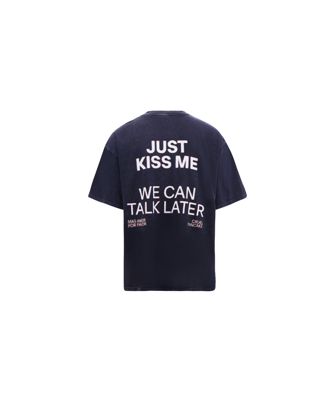 Just kiss me t-shirt - gray acid wash