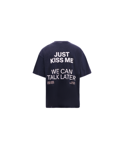 Just kiss me t-shirt - gray acid wash