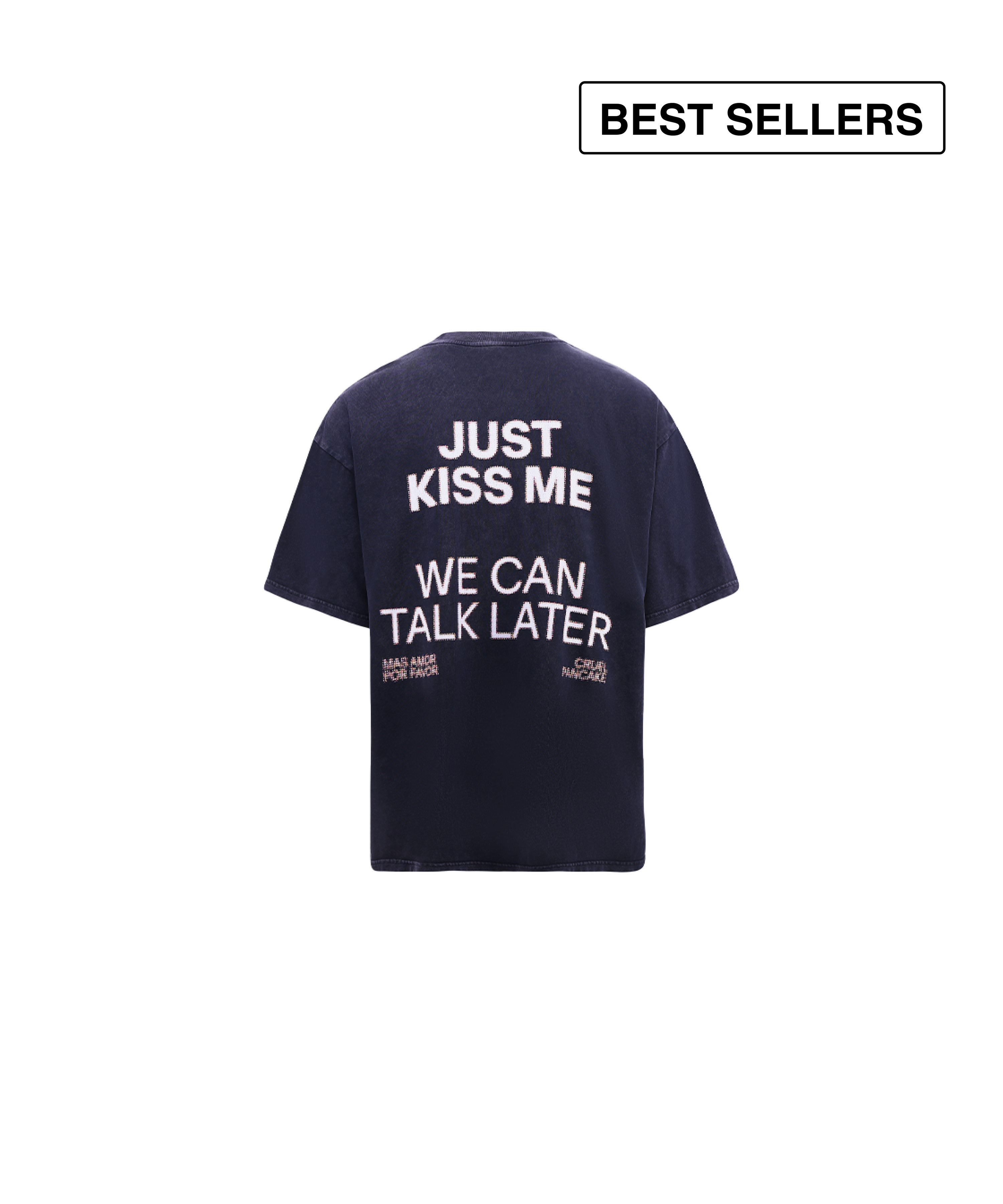 Just kiss me t-shirt - gray acid wash